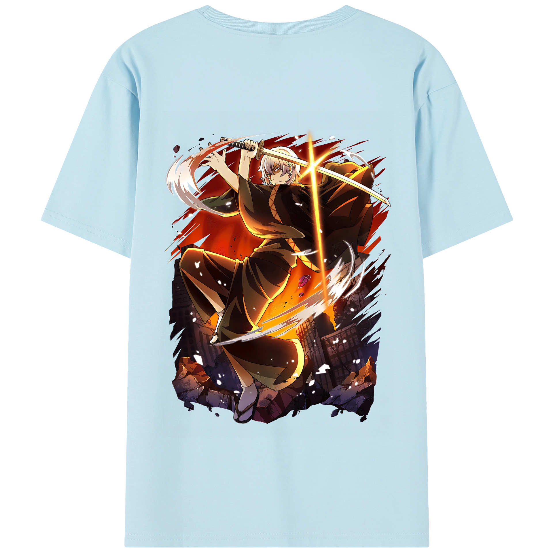 （画像用） 文豪ストレイドッグス Bungo Stray Dogs 綿100％半袖Tシャツ（背面プリント）
